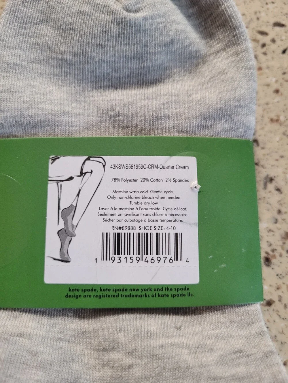 3-Pk Kate Spade New York Lemon Print, Spades Quarter Socks Womens Shoe Size 4-10